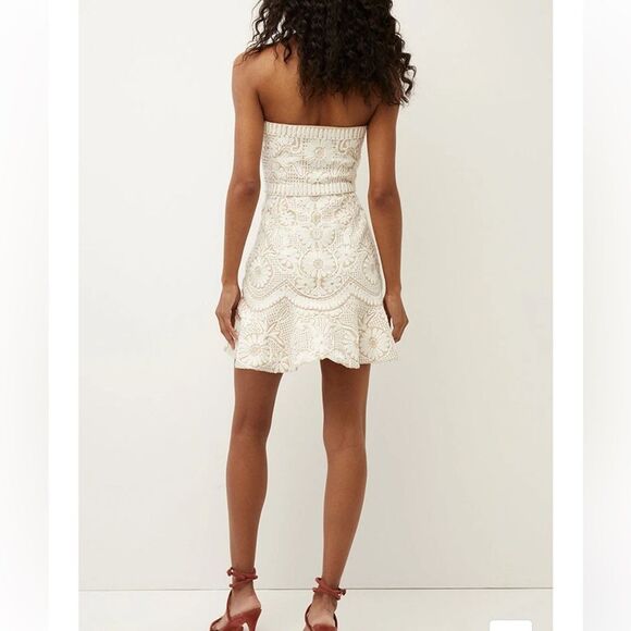 NWT Veronica Beard Agata Dress Strapless Mini in Light Pebble Sz 12 - Picture 6 of 16